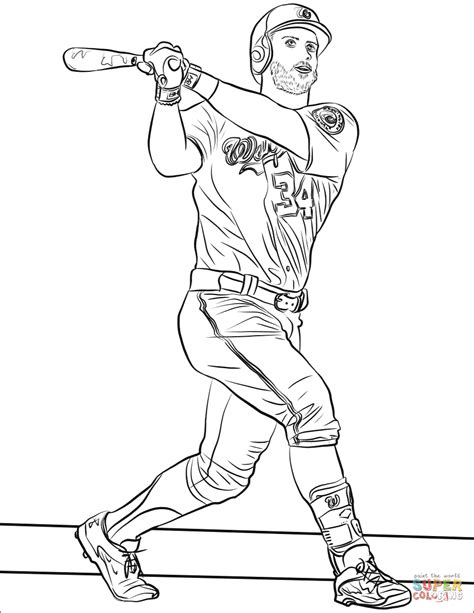 Mike Trout Mlb Coloring Pages Sketch Coloring Page
