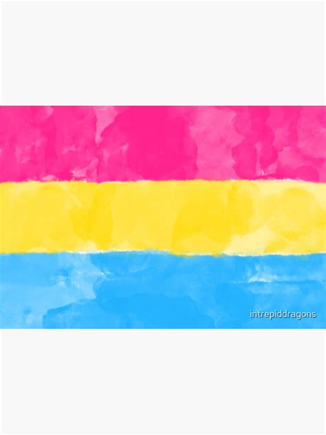 Watercolor Pansexual Pride Flag Poster For Sale By Intrepiddragons Redbubble
