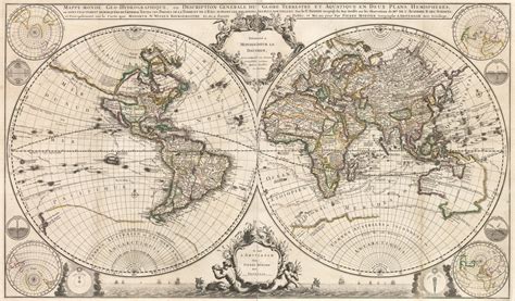 1721 Mappe Monde Geo Hydrographique Ou Description Generale Du Globe