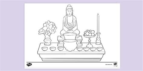 Free Buddhist Shrine Colouring Sheet Colouring Sheets