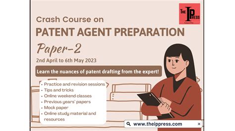 Crash Course On Patent Agent Examination Paper Ii Nd April To Th May The Ip Press