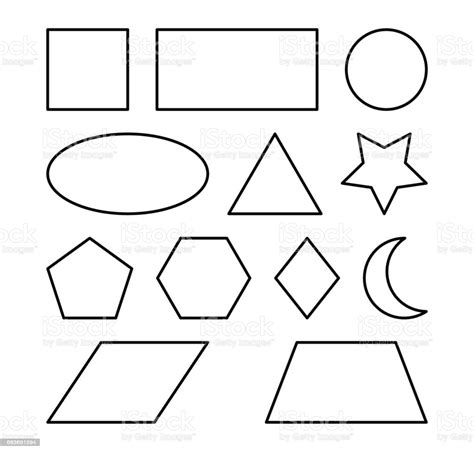 Geometric Shapes Vector Symbol Icon Design Stock