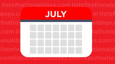 July National Days List Of National Days