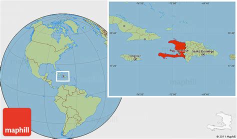 Haiti latitude and longitude map. Savanna Style Location Map of Haiti