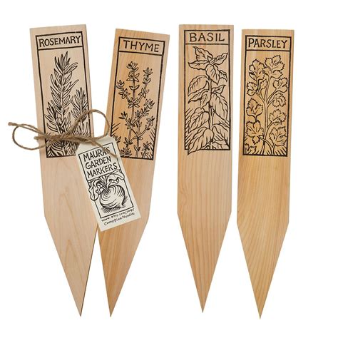Wooden Herb Plant Markers Plant Markers Planting Herbs Garden Labels