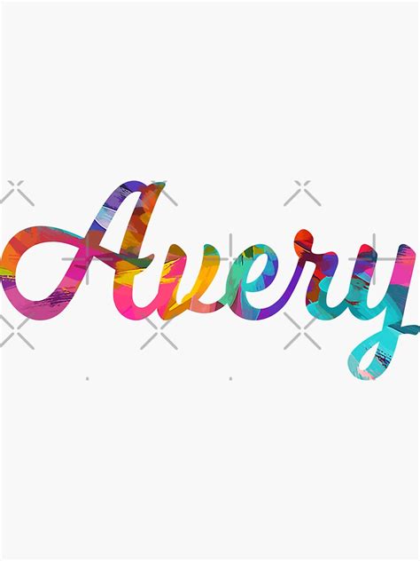 Avery Abstract Painting Girls Name Sticker For Sale By Comickitsch