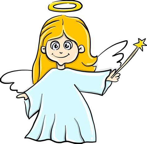 Little Happy Angel Illustration Vector On White Background 13596266