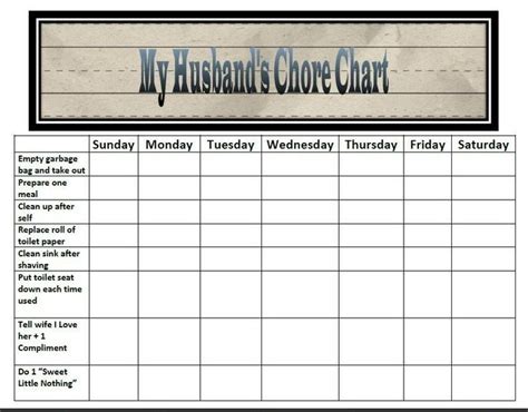 A Printable Calendar With The Words My Husband S Choice Chart