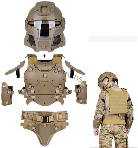 Buy Cosplay Airsoft Full Face Helmet Ridingairsoft Armor Set Vest