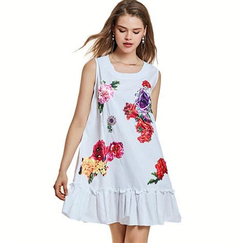 Buy Sisjuly Women Summer White Print Dress Female