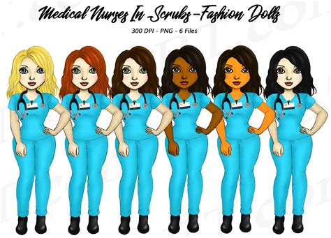 Nurse Clipart Nurse Girl Clipart Nurse Scrubs Fashion Girl | Etsy | Beautiful nurse, Nurse 