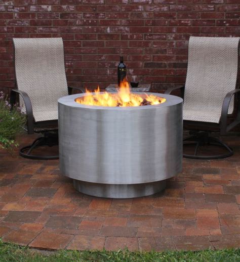 38 Inch Round Stainless Steel Fire Pit Natural Gas Or Remote Propane