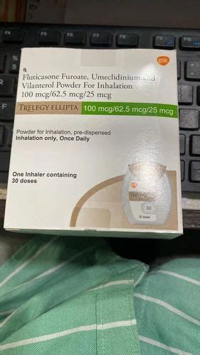 Dry Powder Inhalers Trelegy Ellipta 10062525mcg Inhaler For Copd At