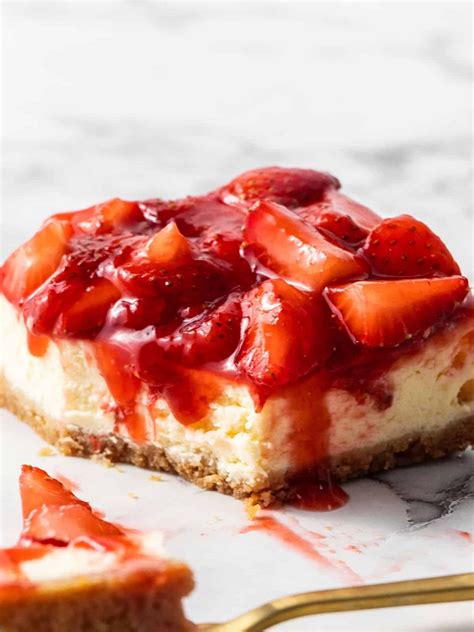 Divine Strawberry Cheesecake Bars Irresistible Recipe For Sweet