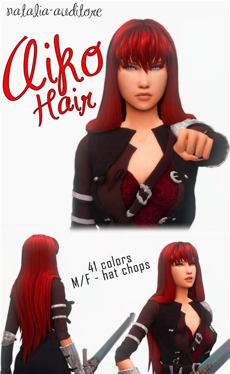 Aiko Hair Natalia Auditore On Patreon In 2020 Sims 4 Anime Sims 4