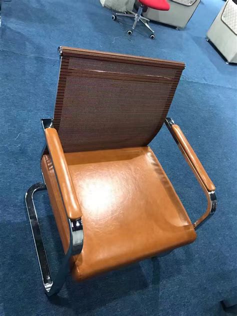 High quality ergonomic all mesh back visitor chairs leather conference