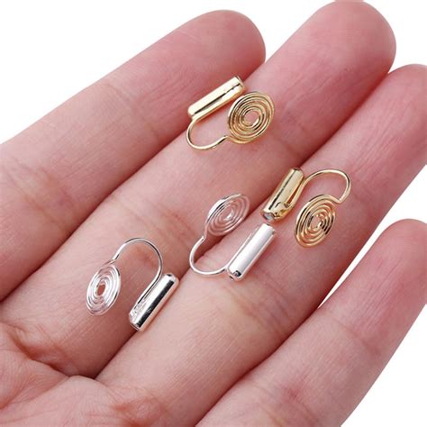 Super Comfortable Gold Clip On Earrings Converters Silicone Etsy