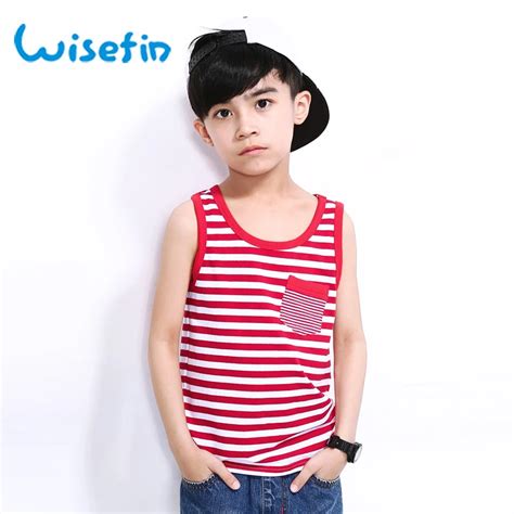 Wisefin Boys Cotton Summer Sleeveless T Shirt Kids Vest Casual Red