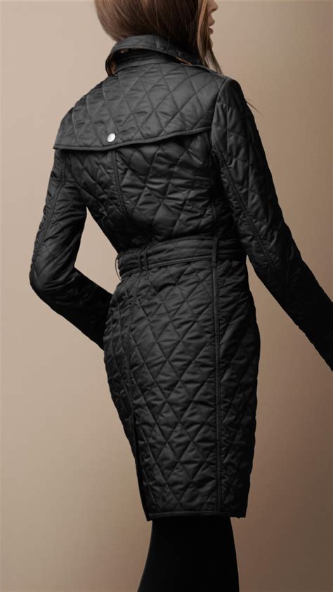 Lyst Burberry Brit Diamond Quilted Trench Coat In Black