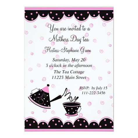 Mothers Day Tea Party Invitation Zazzle Bridal Tea Party