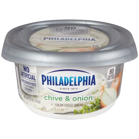 Philadelphia Chive And Onion Cream Cheese Spread 75 Oz Tub Cream Cheese