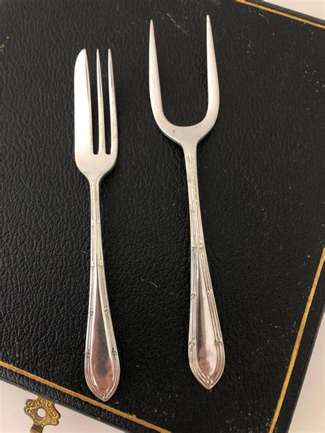 Antique Set Of Silver Plate Fish Forks At 1stdibs