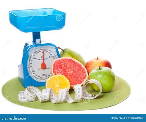 A Lot Of Different Fruits And Scale Stock Photo Image Of Equipment