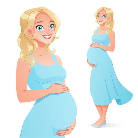 Beautiful Smiling Pregnant Woman Cartoon Vector Illustration 3489661