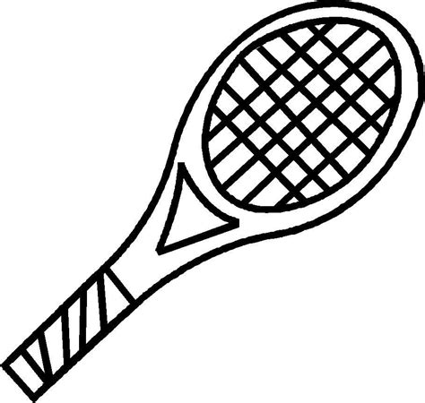 Tennis Racket Silhouette Stencil And Outline Clipart Sketch Coloring Page