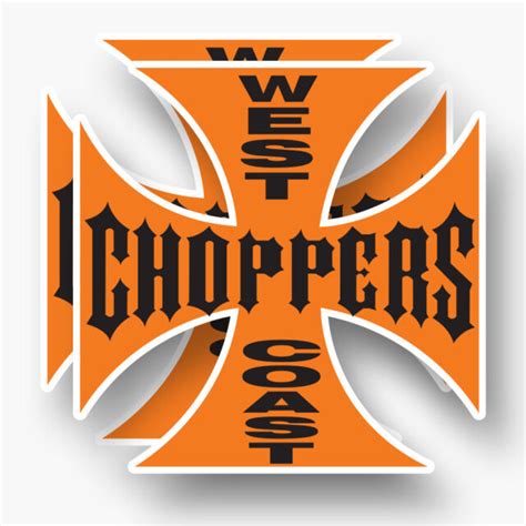 2x West Coast Choppers Sticker Vinyl Decal Car Window Jesse James Cross