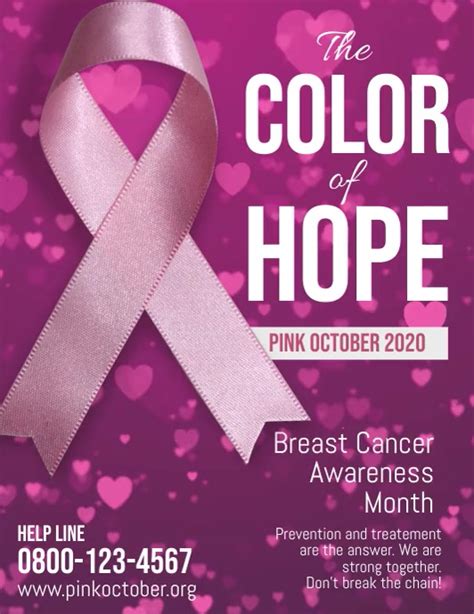 Breast Cancer Pink October Flyer Video Template Postermywall