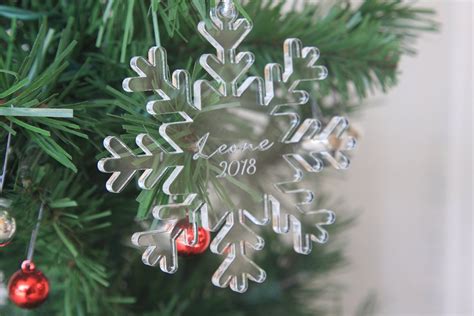 Clear Acrylic Christmas Ornament Personalized Ornamment With Etsy