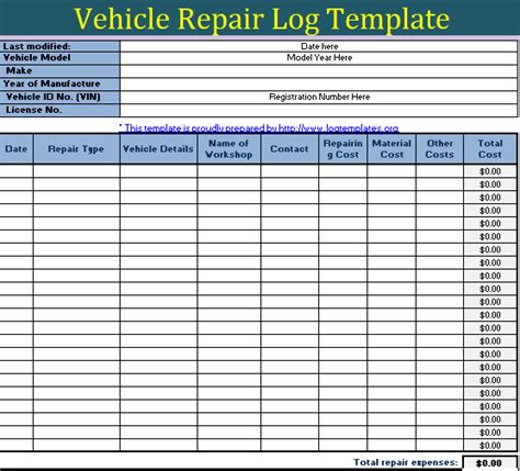 In the latest version of excel i.e 2019/office 365, they have introduced 6 new functions. Vehicle Repairing Log Templates | 5+ Free Printable Word ...