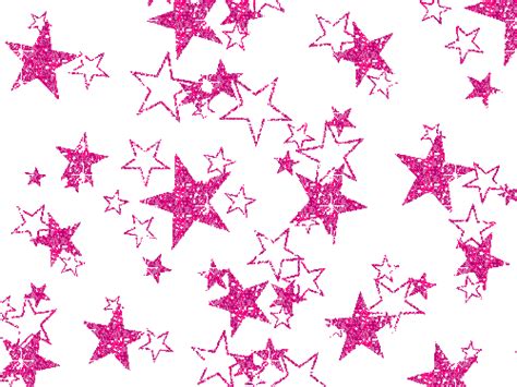 Pink Glitter Stars On White Background