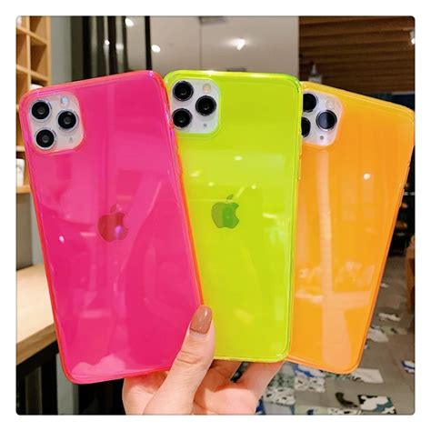 Neon Fluorescent Color Phone Cases For Iphone 11 Pro Max Xr X Xs Max 7