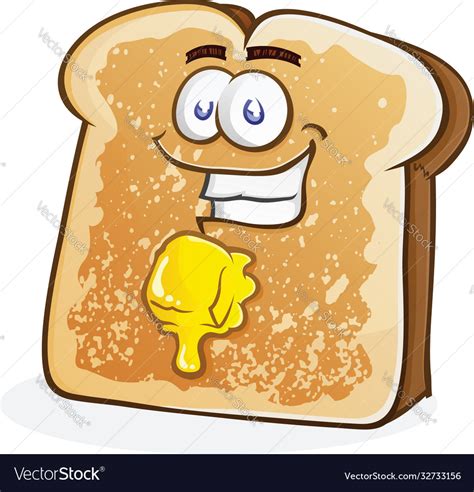 Toast With Butter Cartoon