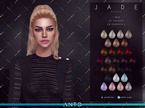 The Sims Resource Jade Hair By Anto Sims 4 Hairs
