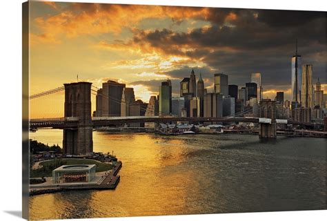 Order now for fast delivery. New York City, East River, Brooklyn Bridge, Downtown ...