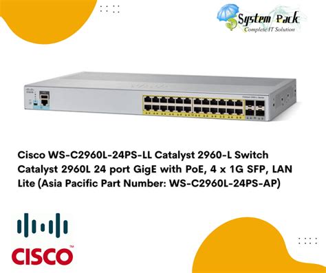 Cisco Switch Ws C2960l 24ps Ap Catalyst 2960l 24 Port Gige With Poe 4