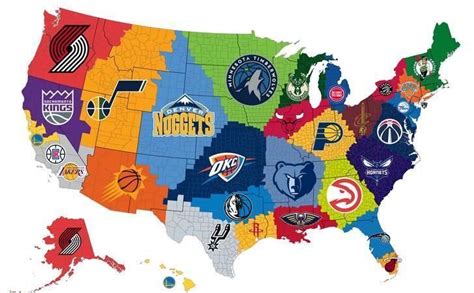 Closest Nba Team To Each Us County Basketball Wall Basketball Cards