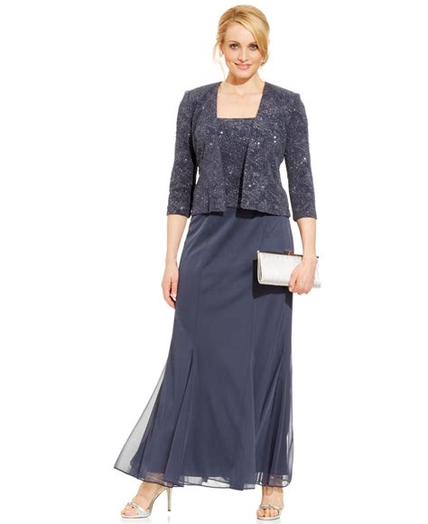 Alex Evenings Petite Sleeveless Glitter Gown And Jacket In