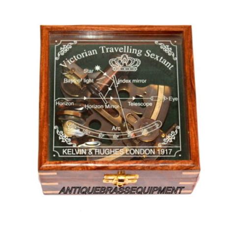 marine collectible brass working vintage german nautical sextant with wooden box ebay