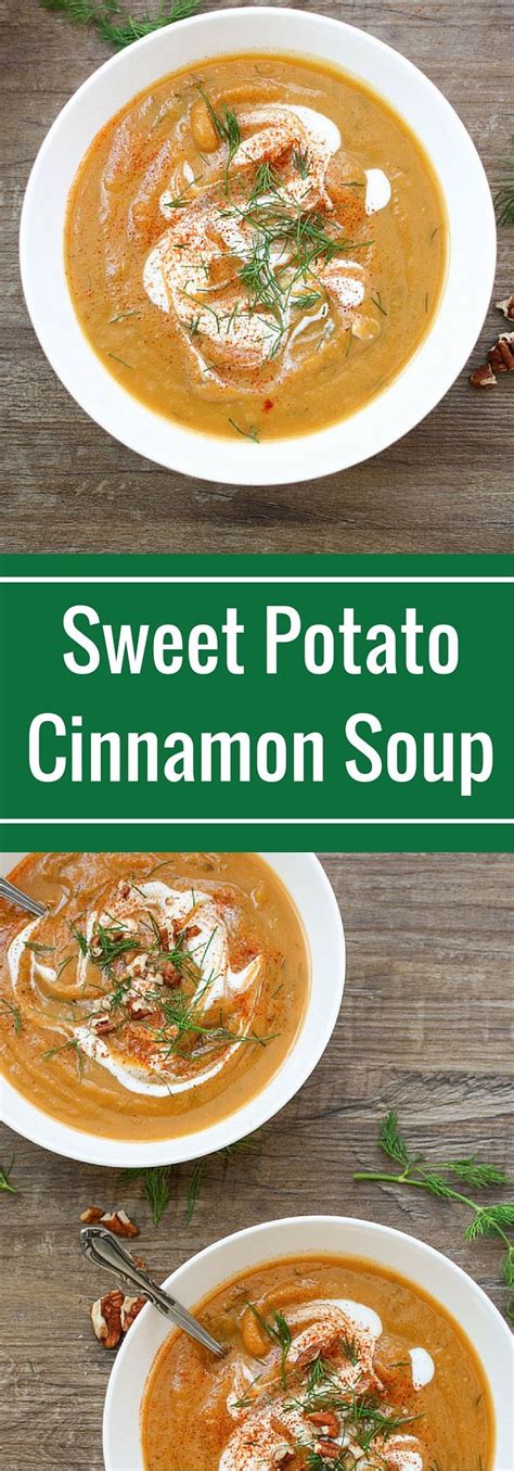 a healthy and delicious roasted sweet potato soup filled with warming flavours like cinnamon and