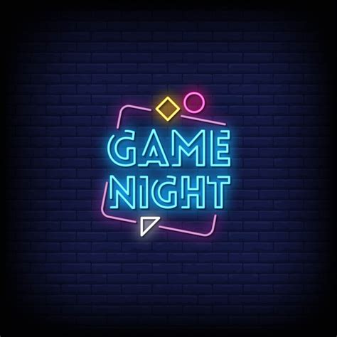 Game Night Neon Signs Style Text Premium Vektor