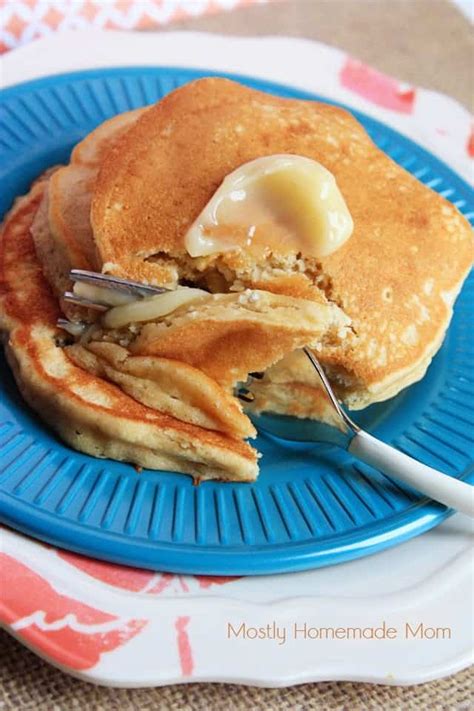 Peanut Butter Pancakes With Honey Butter Mostly Homemade Mom