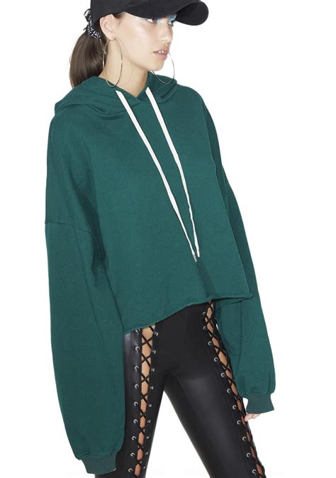 get fresh hoodie green cropped hoodie dark green hoodie streetwear outfit