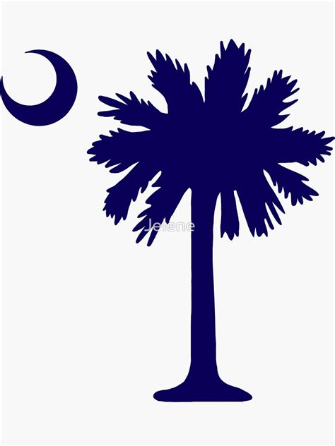 Sc South Carolina State Flag Palmetto Tree And Moon Sticker For Sale