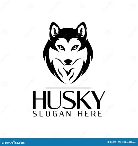 Head Dog Siberian Husky Logo Design Vector Icon Vector Template Stock