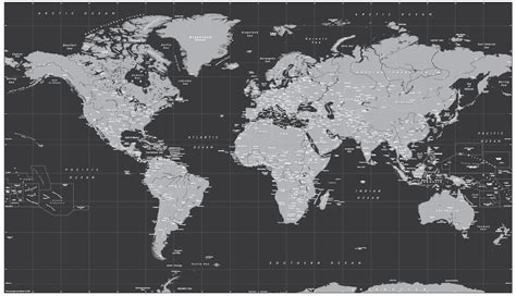 Our classic world map is a contemporary tribute to the familiar schoolroom map and is perfect for cartophiles of all ages. Decor black and white World Map - £16.99 : Cosmographics Ltd