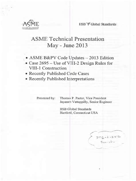 Asme Technical Presentation 2013 Pdf Boiler Pipe Fluid Conveyance